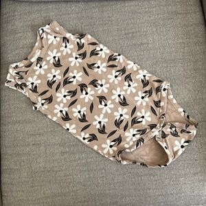 SpearmintLOVE Tan Flower Body Suite